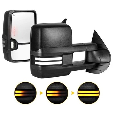 For 2007-2013 Silverado GMC Sierra 1500 2500HD Towing Mirrors Switchback Signals - Image 1 of 4