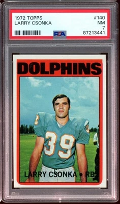 1972 Topps Football #140 Larry Csonka PSA 7 *d2 - Image 1 of 2