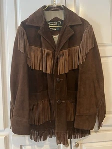 Giacca Schott Bros. Vintage Rancher con frange taglia 42 pelle scamosciata come nuova - Foto 1 di 13