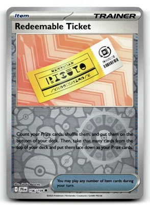 Redeemable Ticket 156/159 Reverse Holo Uncommon SV09: Journey Together LP - Image 1 of 2