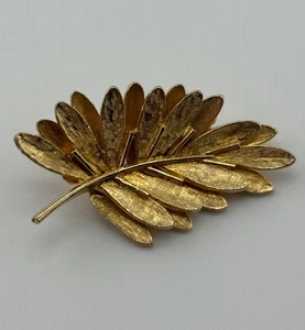 Broche Hoja Tono Dorado Firmado Arte Arthur Pepper De Colección - Imagen 1 de 12
