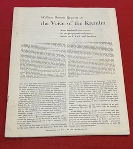 1956 VOICE OF THE KREMLIN William Benton Reports : Soviet Propaganda Techniques - Picture 1 of 10
