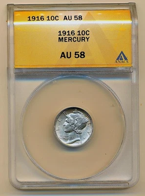 1916 Mercury Dime AU - Image 1 of 2