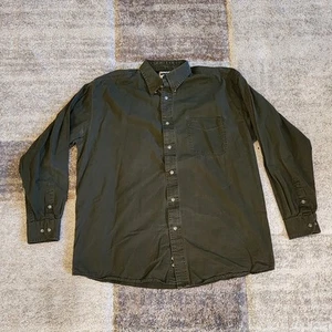 Wrangler Riata Green Denim Size XL 17-1/2 Long Sleeve Button Front Shirt - Picture 1 of 5