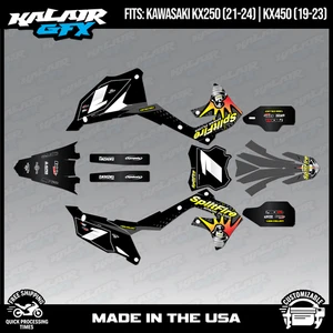 Kalair GFX Graphics Kit for KX450 2019-2023 and KX250 2021-24 Lancaster - Smoke - Picture 1 of 4