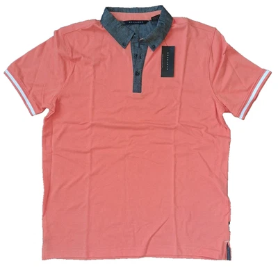 Sean John 新男式时装设计师领短袖衬衫,尺寸 M — 第 1/3 张图片