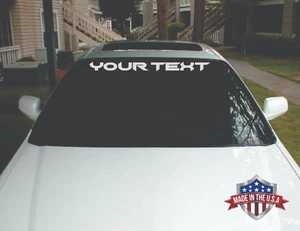 Windshield Banner Decal Sticker Your Custom  Text 36" or 41" Universal Fit  F16 - Bild 1 von 2