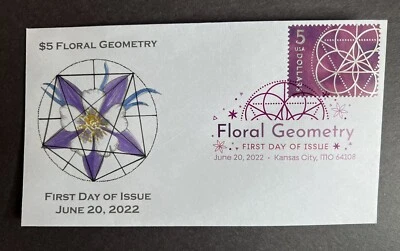 2022 $5 Floral Geometry W/DCP First Day of Issue - Image 1 of 2