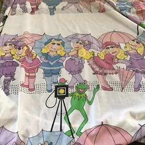 De colección 1980 Muppets Miss Piggy 2 Sábanas Ajustables Doble Dama Pepperell EE. UU. 39x75" - Imagen 1 de 8