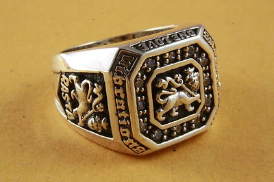 Anello Leone Rasta Con Pietre Di Zirconia In Argento 925 - Immagine 1 di 4