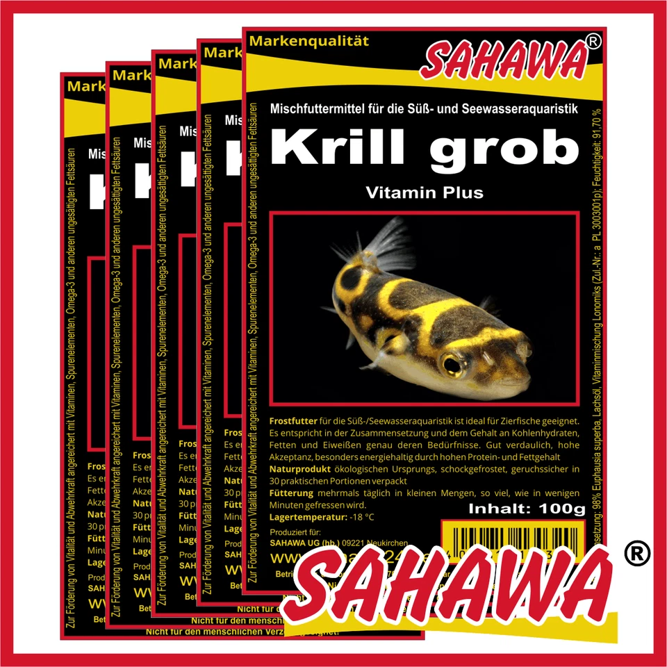 Fischfutter Frostfutter 5x 100g BLISTER Krill grob