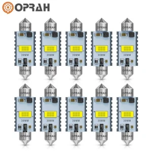 10x White Festoon 31MM 36MM 39MM 41MM LED Interior Reading Dome MAP CANBUS Bulbs - Picture 1 of 14