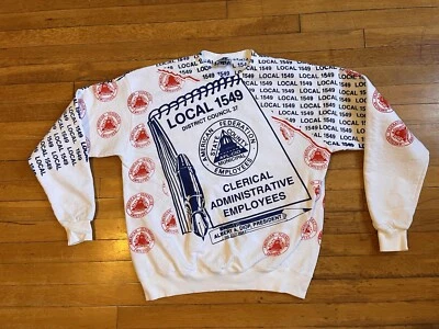 Suéter DE COLECCIÓN AFL CIO Empleados Administrativos Administrativos Administrativos Para Hombre’s L Estampado Completo Foto 1 de 4