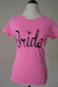 Womens Small hot pink bride  tee shirt - Picture 1 of 1