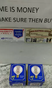 2 BULBS/BULBRITE Vanity Bulb/40 W 130V/ Clear Candelabra Base/ G-161/2 (2")(8F2 - Picture 1 of 8