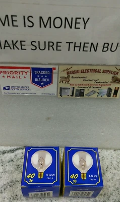 2 BULBS/BULBRITE Vanity Bulb/40 W 130V/ Clear Candelabra Base/ G-161/2 (2")(8F2 - Image 1 of 4