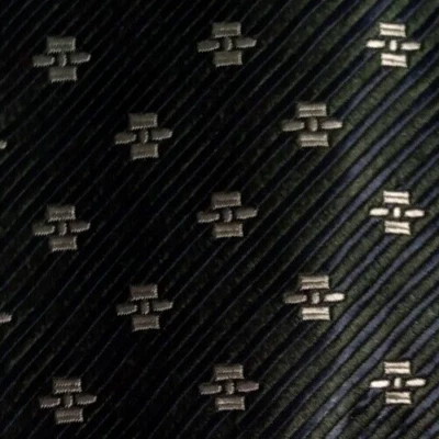 Green Blue Silver Striped ARMANI Silk Tie - Image 1 of 4