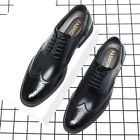 Mens Lace Up Business Wingtip Formal Leather Oxford Brogue Dress Wedding Shoes
