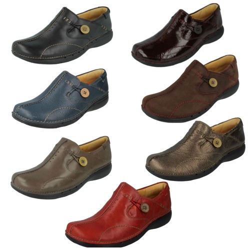 Scarpe donna Clarks slip on in pelle Un Loop4