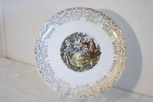 SEBRING CHANTILLY SABIN SAB56 COLONIAL COUPLE 9 1/2" Luncheon Plates Set of 2 - Picture 1 of 5