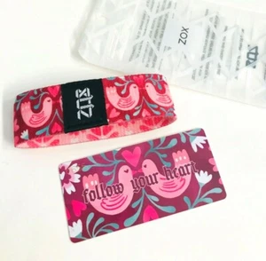 ZOX "FOLLOW YOUR HEART" Silver Strap Med NIP Wristband w/Card - Picture 1 of 3