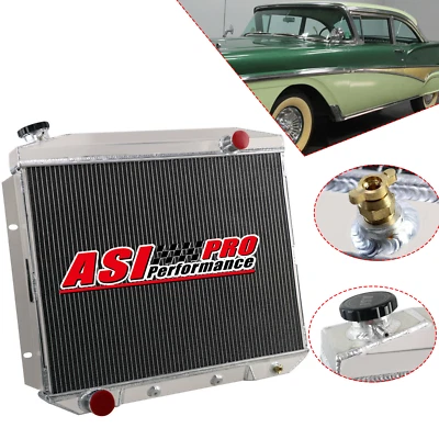 3 Row Aluminum Radiator Fit 1957-1959 58 Ford Fairlane Mercury Edsel V8 NEW Foto 1 de 4
