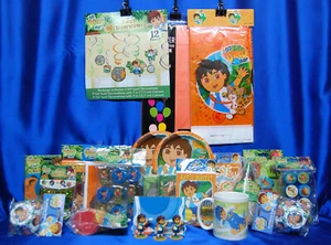 Go Diego Go Party Set # 26 Plates Tablecover Napkin Sticker Eraser Pencil Candle - Picture 1 of 5