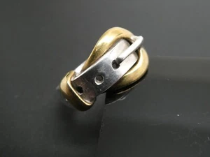 Vintage Mexiko Gürtelschnalle Modernist Sterlingsilber 925 Ring Bandgröße 7 oder 8 - Bild 1 von 9