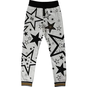 DOLCE & GABBANA Kids Pants White Stars Print Cotton Jogger s.Tag 12 years 250usd - Picture 1 of 7