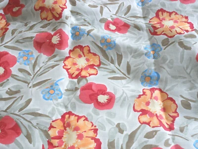 Marc Wear Hot Cotton Linen Fabric gray floral 58" w 1 lin yd 5.5 oz BTY - Image 1 of 4