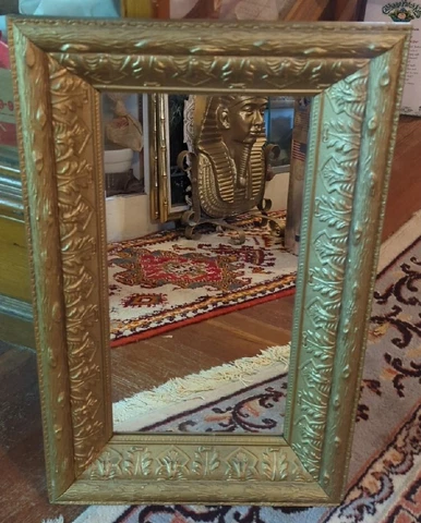 Antique Decorative Hanging Wall Glass Mirror Wooden Frame Cover