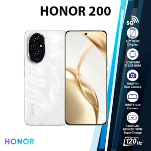HONOR 200 5G Android Cell Phone (White/12GB+512GB/Unlocked/Dual SIM/Octa Core) - Picture 1 of 6
