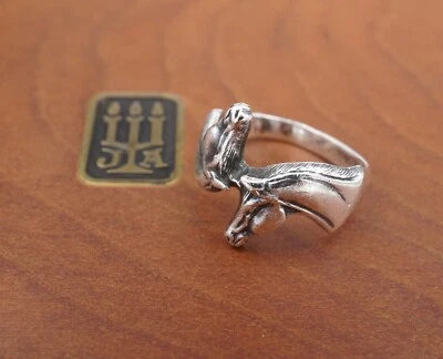 James Avery Rare Retired Double Horse Head Ring Sterling Silver Size 5 RS3608 - Image 1 of 4