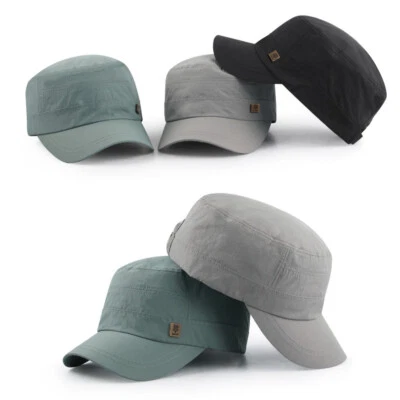 Unisex Mens XL 2XL 61~64Cm Mqum Badge Plain Military Cadet Cap Trucker Hats - Image 1 of 4