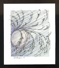 Abstract Pencil Drawing "Prima Vera Moon" 7.25x8.5  Signed Orig 2020-0042