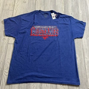 Champion SMU Southern Methodist Mustangs Logo Tee Men’s XL Blue Distressed New - Picture 1 of 10