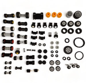 Lego Ruedas Ejes Neumático Lote de 75+ Piezas Negro Gris Piezas Surtido Repuesto - Imagen 1 de 9