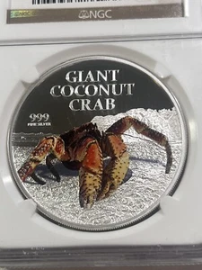 2013 Pitcairn Islands $2 Colorized Giant Coconut Crab Graded PR 70 DCAM by NGC - Picture 1 of 4