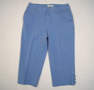 Pantalones Coldwater Creek Capri talla 6 azul maíz elásticos 21" entrepierna A1P - Imagen 1 de 8