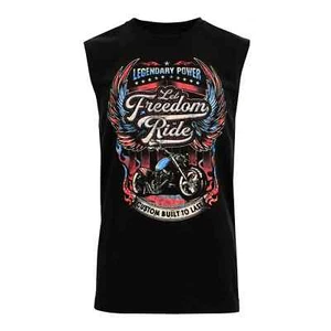 Way to Celebrate Men's 4th of July Freedom Rider Muscle Tank Black Size S(34-36) - Picture 1 of 8