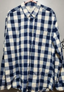 St. John's Bay Mens 2XL Flannel Shirt-Blue and white Size  - Picture 1 of 6