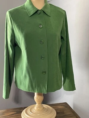 Chaqueta ligera Briggs New York verde imitación gamuza manga larga abotonada PM Foto 1 de 4