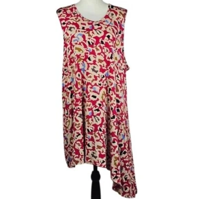 Vestido midi tejido jersey capas LOGO talla 3X elástico fluido estampado retro asimétrico Foto 1 de 4