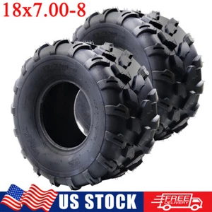 2PCS 18x7.00-8 Off-Road ATV Tires 4PR AT UTV Sand Mud Trail Tires Tubeless Tyres - Picture 1 of 8