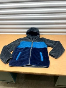 Eddie Bauer Jacket Kids L(14-16) Gray Sherpa Long Sleeve Pockets Hooded Full Zip - Picture 1 of 10