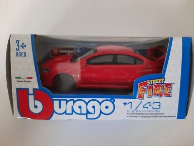 Modellino Statico Subaru Impreza BBurago Auto Colore Rosso Scala 1:43 - Immagine 1 di 2