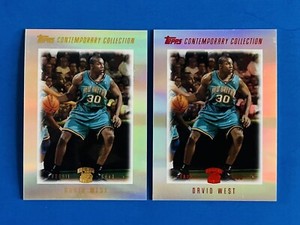 (2) 2003-04 Topps Contemporary David West Red SP & Base Rookie Cards #10; #d/225