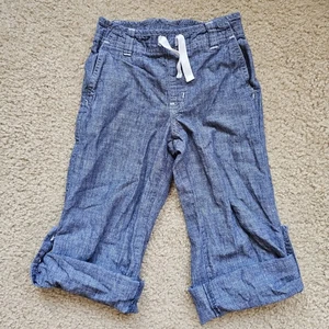 Janie and Jack chambray capri pants blue drawstring rolled hem size 4 - Picture 1 of 5
