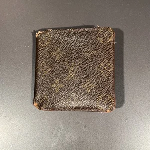 LOUIS VUITTON Portafoglio Uomo Bifold Rivestito Tela/Pelle Marrone **Molto Indossato** - Foto 1 di 18