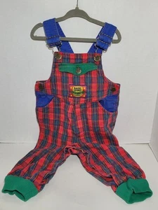Vintage Okie Dokie Baby Toddler Plaid Overalla Basic Sport Boys 24 Months - Picture 1 of 12